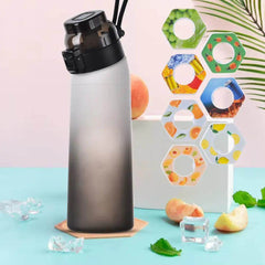 Flavor-infused 650ml Sports Water Bottle with 7 Scented Pods – Leakproof & Straw for Gym & Outdoor Fun! - Creatique