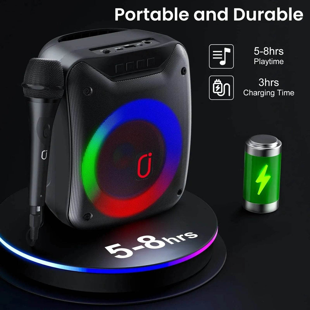 Outdoor Party Speaker with LED Light & Microphone - Creatique
