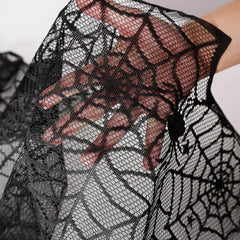 Halloween Table Runner – Black Lace Spider Web Design (2 Pack, 18x72 Inches) - Creatique