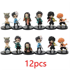 Demon Slayer Q Posket Mini Figurine Sets - Kimetsu No Yaiba PVC Dolls for Desktop Decor - Available in 5, 10, 12, and 15 Pieces! - Creatique