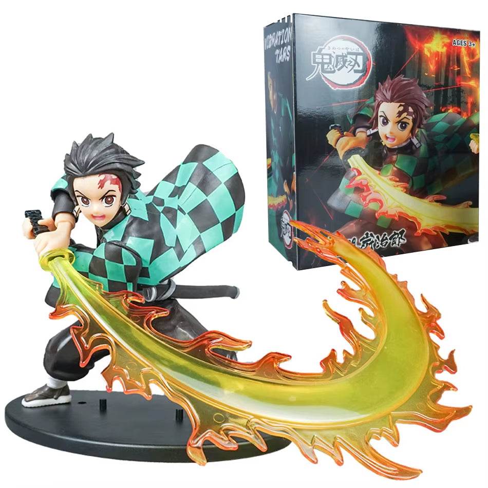 Demon Slayer PVC Action Figures - Tanjirou, Agatsuma, Zenitsu & Kyoujurou Collectible Model Toy Set for Kids & Gifts (14-22cm) - Creatique