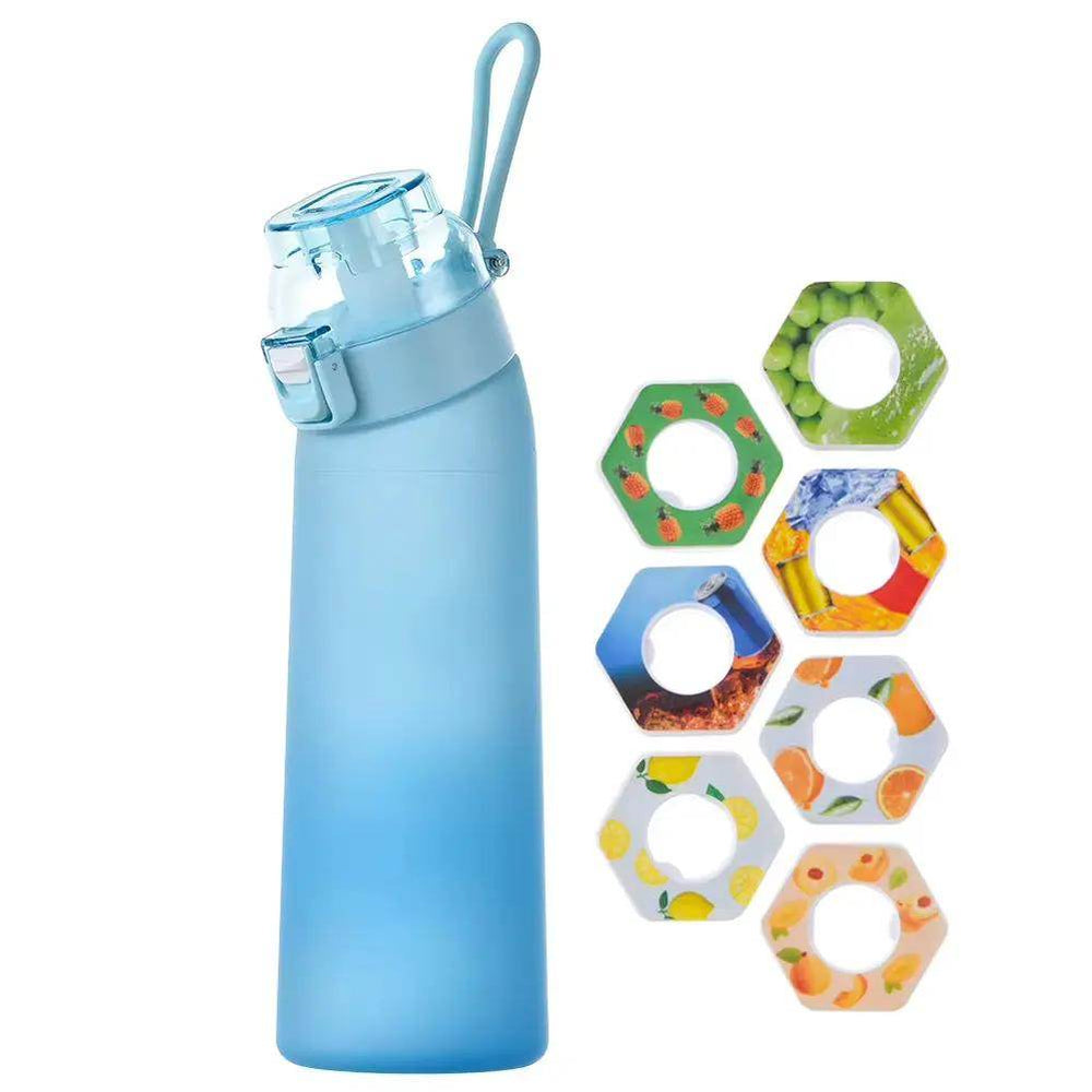 Flavor-infused 650ml Sports Water Bottle with 7 Scented Pods – Leakproof & Straw for Gym & Outdoor Fun! - Creatique