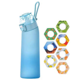 Flavor-infused 650ml Sports Water Bottle with 7 Scented Pods – Leakproof & Straw for Gym & Outdoor Fun! - Creatique