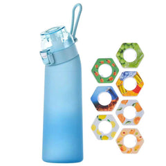 Flavor-infused 650ml Sports Water Bottle with 7 Scented Pods – Leakproof & Straw for Gym & Outdoor Fun! - Creatique