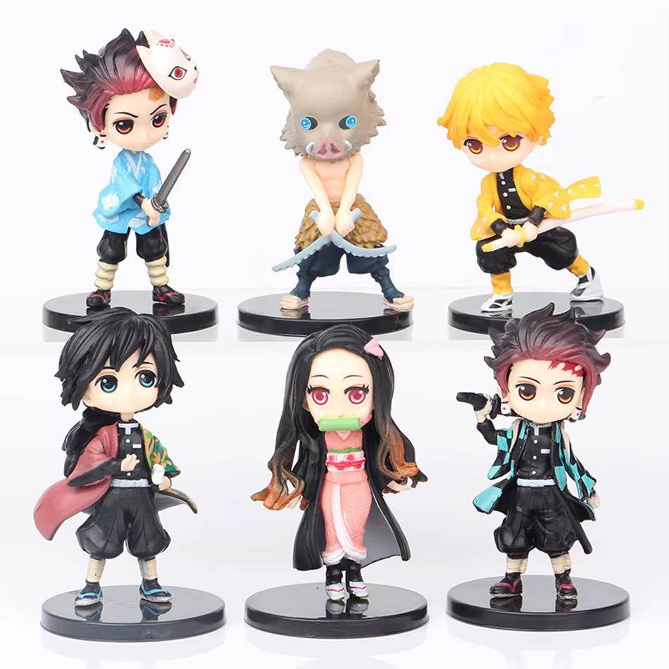 Demon Slayer Q Posket Mini Figurine Sets - Kimetsu No Yaiba PVC Dolls for Desktop Decor - Available in 5, 10, 12, and 15 Pieces! - Creatique