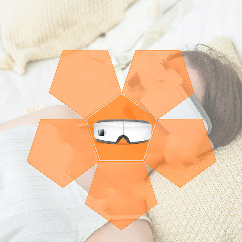 Eye massage therapy device with heat and vibration for dark circles and puffiness