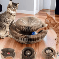 Cat Scratcher & Toy Bed – PawFlex Play - Creatique