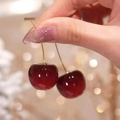 Small Fresh Sweet Lovely Cherry Cherries Cherries Earrings Pendant Fruit Earrings Red Cherry Earrings Charm Jewelry - Creatique