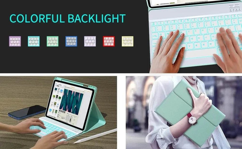 Ipad Keyboard Case for Ipad Air 5Th/4Th Gen 2022/2020 10.9 Inch - Pro 11 4Th 3Rd 2Nd 1St Gen 2022/2021/2020/2018, Detachable BT Backlit Magnetic Keyboard, Built-In Pencil Holder, Smart Cover (Green) - Creatique