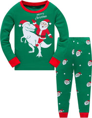 Little Boys & Girls Christmas Pajamas Sets for Toddler – 100% Cotton Dinosaur & Starry Sleepwear - Creatique