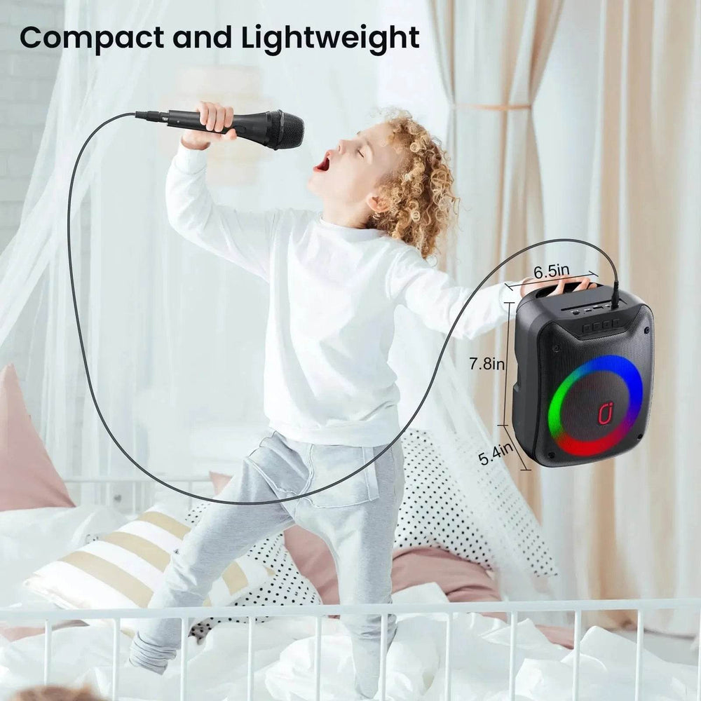 Outdoor Party Speaker with LED Light & Microphone - Creatique