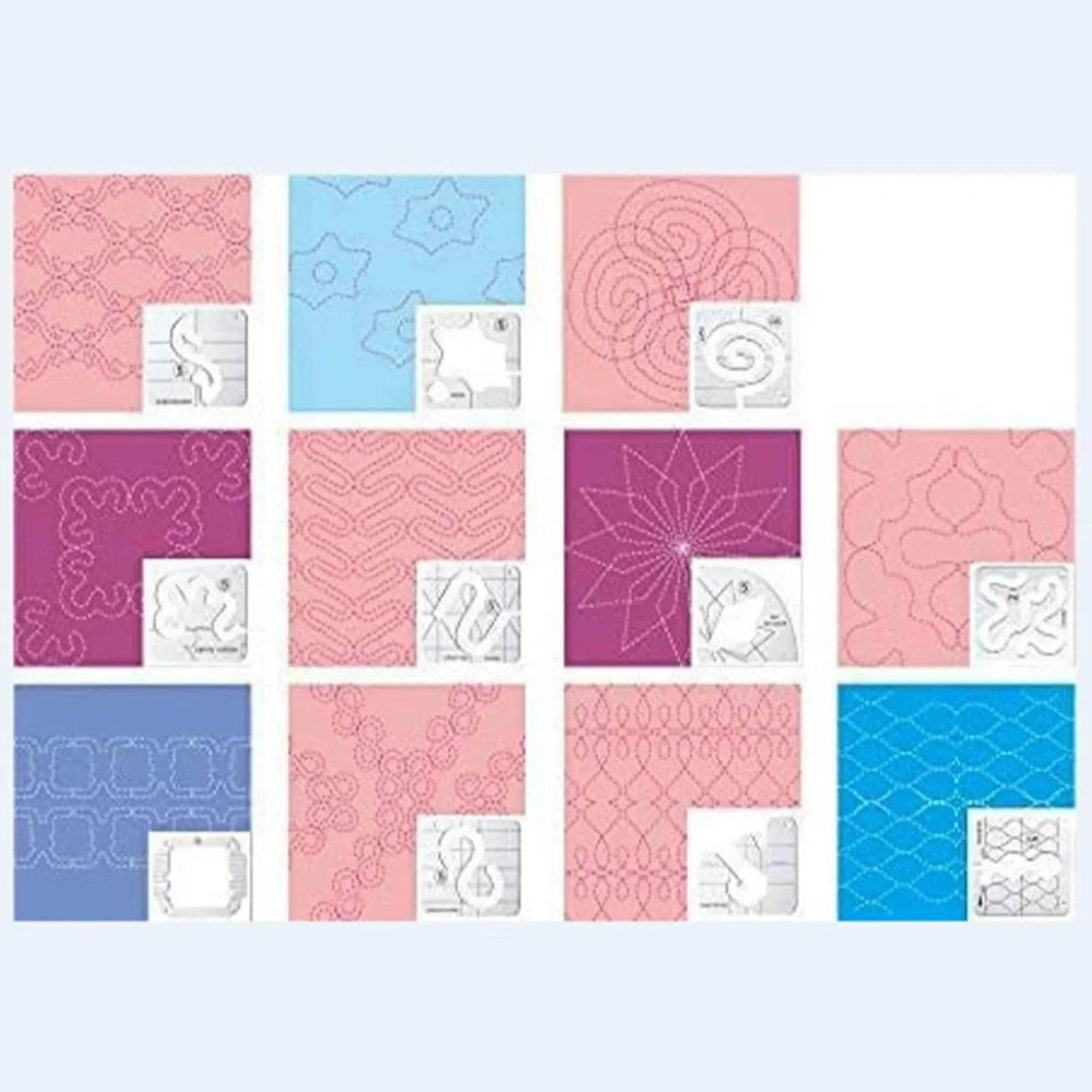 Free Motion Quilting Templates – 11Pcs Sampler Set - Creatique
