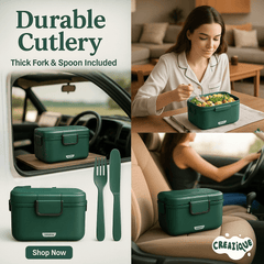 Electric Lunch Box for Adults – 3.5L Dual-Layer Portable Food Warmer for Car, Truck & Work - Creatique