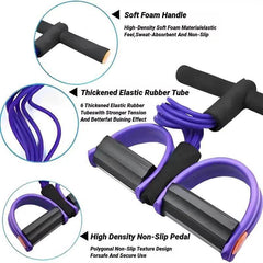 Versatile Four-Tube Pedal Tensioner – Home Fitness Equipment for Yoga & Abdominal Strengthening with Elastic Resistance Bands - Creatique