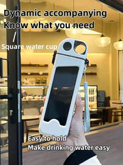 350ml Square Sports Water Bottle - Portable Fitness Cup for Outdoor Adventures - Creatique