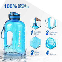 Motivational 3L Water Bottle with Straw & Handle - Leak Proof, BPA Free, Perfect for Active Men & Women - Creatique