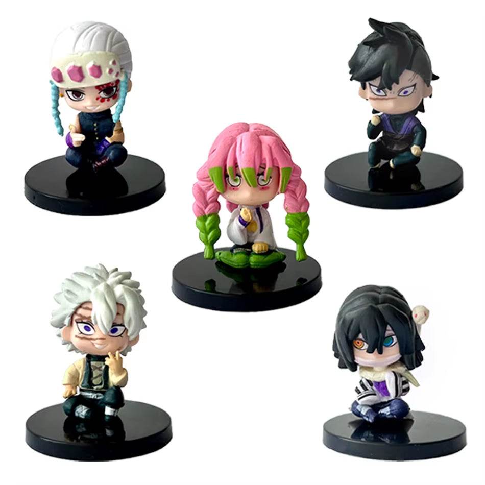 Demon Slayer Q Posket Mini Figurine Sets - Kimetsu No Yaiba PVC Dolls for Desktop Decor - Available in 5, 10, 12, and 15 Pieces! - Creatique