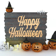 Happy Halloween Birch Wood Sign - Creatique