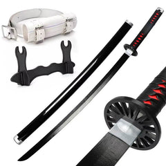 104cm Cosplay Demon Slayer Wooden Sword – Authentic Anime Katana Replica with Stand and Belt - Creatique