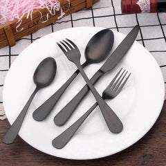 Flatware Set for 4 – Matte Black, Satin Finish - Creatique