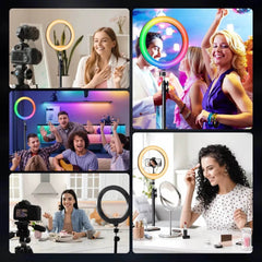 10-Inch Adjustable LED Ring Light with 160cm Tripod - Perfect for Live Streaming, Selfies, and Video Recording - Creatique