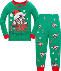 Little Boys & Girls Christmas Pajamas Sets for Toddler – 100% Cotton Dinosaur & Starry Sleepwear - Creatique