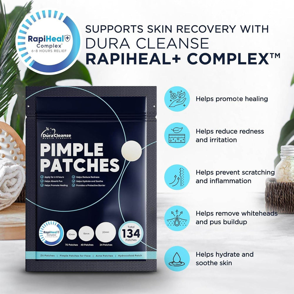 Hydrocolloid Pimple Patches (134 Count) - Blemish Spot Covers for Face - Creatique