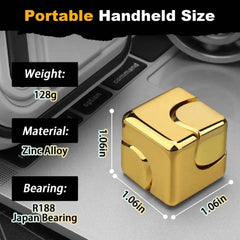 Portable Alloy Cube Spinner – Stress Relief Gyroscope - Creatique