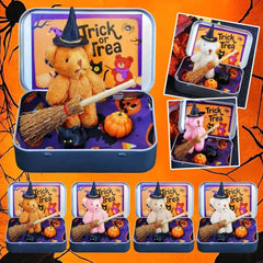 Halloween Bear in a Box for Trick or Treat,Cute Halloween Decoration for Kids, Plush Mini Teddy Bear Gift with Wizard Hat - Creatique