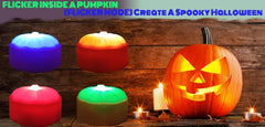 Halloween Pumpkin Lights with Timer & Remote – Battery Operated RGB Flickering Flameless Candles for Spooky Decor - Creatique