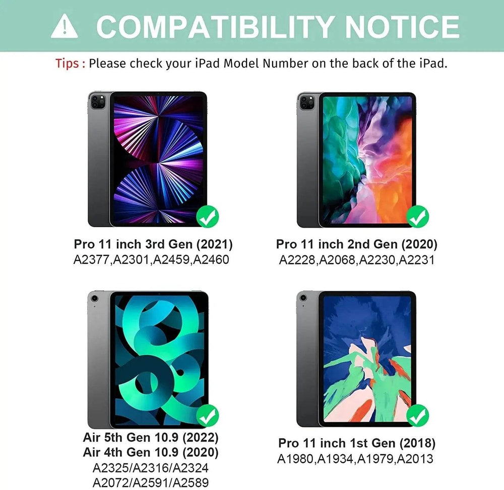 Ipad Keyboard Case for Ipad Air 5Th/4Th Gen 2022/2020 10.9 Inch - Pro 11 4Th 3Rd 2Nd 1St Gen 2022/2021/2020/2018, Detachable BT Backlit Magnetic Keyboard, Built-In Pencil Holder, Smart Cover (Green) - Creatique