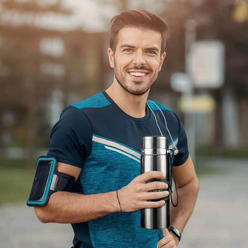 Premium 1000ml Insulated Thermal Water Bottle - Double Wall Vacuum Flask with Handle for Hot & Cold Drinks - Perfect for Outdoor Sports - Creatique