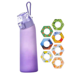 Flavor-infused 650ml Sports Water Bottle with 7 Scented Pods – Leakproof & Straw for Gym & Outdoor Fun! - Creatique