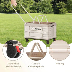 Versatile 360° Rotating Foldable Storage Cart - Heavy-Duty Mobile Organizer with Silent Wheels for Camping and More! - Creatique