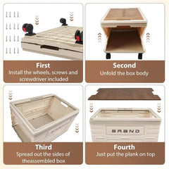 Versatile 360° Rotating Foldable Storage Cart - Heavy-Duty Mobile Organizer with Silent Wheels for Camping and More! - Creatique