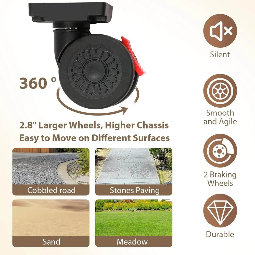 Versatile 360° Rotating Foldable Storage Cart - Heavy-Duty Mobile Organizer with Silent Wheels for Camping and More! - Creatique