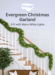 Festive Pine Garland with Lights – Realistic Artificial Pine Garland for Effortless Holiday Décor - Creatique