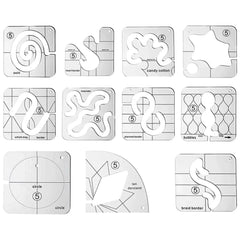 Free Motion Quilting Templates – 11Pcs Sampler Set - Creatique