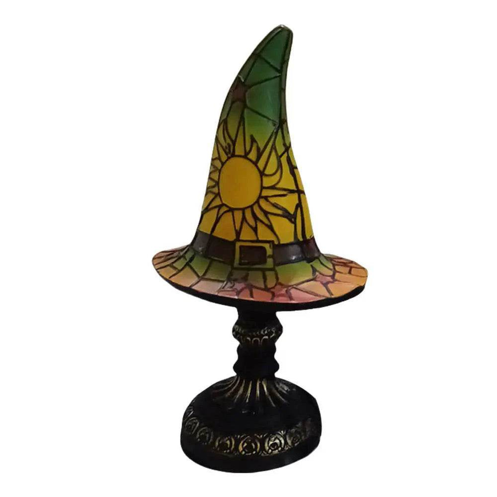 Enchanting Stained Glass Witch Hat USB Table Lamp - Perfect Bedside & Living Room Decor! - Creatique
