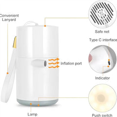 Compact Rechargeable Mini Air Pump & SOS Lamp - Perfect for Camping, Pool Floats, Air Beds, and Vacuum Storage Bags! - Creatique