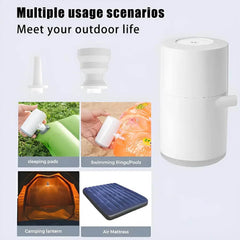 Compact Rechargeable Mini Air Pump & SOS Lamp - Perfect for Camping, Pool Floats, Air Beds, and Vacuum Storage Bags! - Creatique