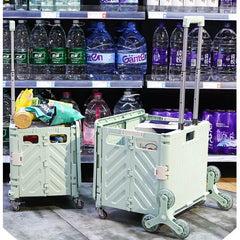 Versatile Folding Picnic & Shopping Cart with Pull Rod - Ideal for Outdoor Adventures and Household Use - Creatique