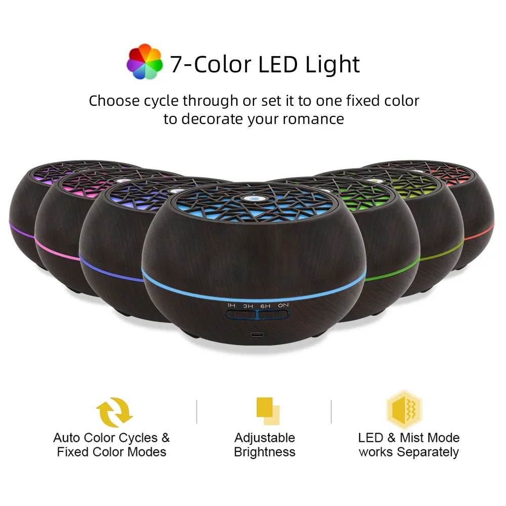 Transform Your Space: Smart 550ml Essential Oil Diffuser with Soundwave Technology, Remote Control, 7 LED Colors & Auto Timer for Ultimate Home Aromatherapy - Creatique