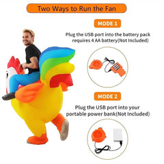 Playful Rooster Rider Costume - Creatique