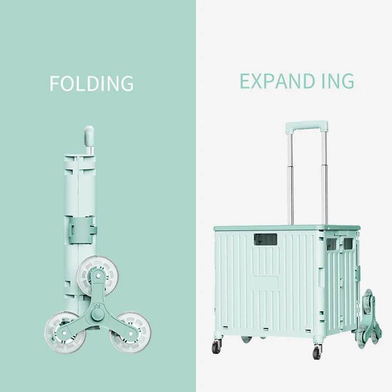 Versatile Folding Picnic & Shopping Cart with Pull Rod - Ideal for Outdoor Adventures and Household Use - Creatique