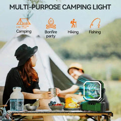 Powerful 20,000mAh Rechargeable Camping Fan & LED Lantern with Remote Control - Perfect for Outdoor Adventures and Comes with Storage Bag - Creatique
