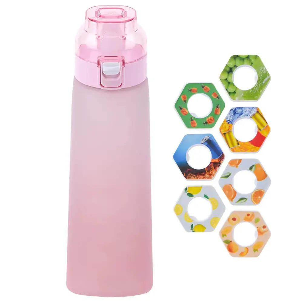Flavor-infused 650ml Sports Water Bottle with 7 Scented Pods – Leakproof & Straw for Gym & Outdoor Fun! - Creatique