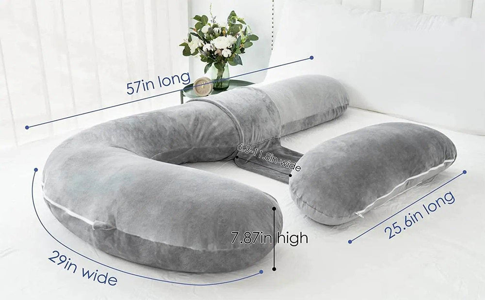 Full Body Pregnancy Pillow – Soft Velvet Cover - Creatique