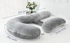 Full Body Pregnancy Pillow – Soft Velvet Cover - Creatique