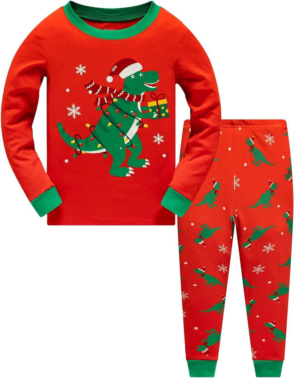 Little Boys & Girls Christmas Pajamas Sets for Toddler – 100% Cotton Dinosaur & Starry Sleepwear - Creatique